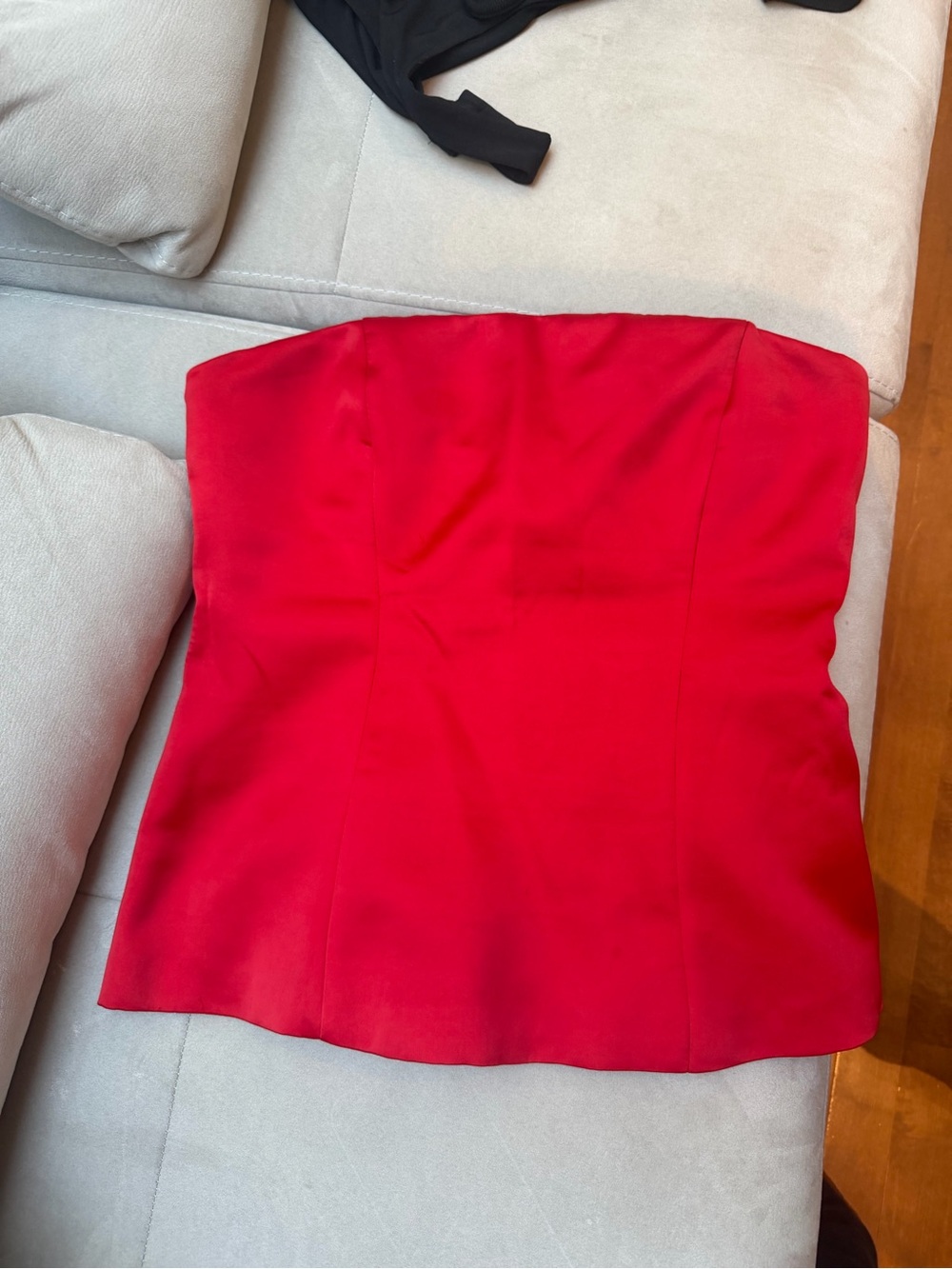 Red Strapless Women's Satin zara tube top